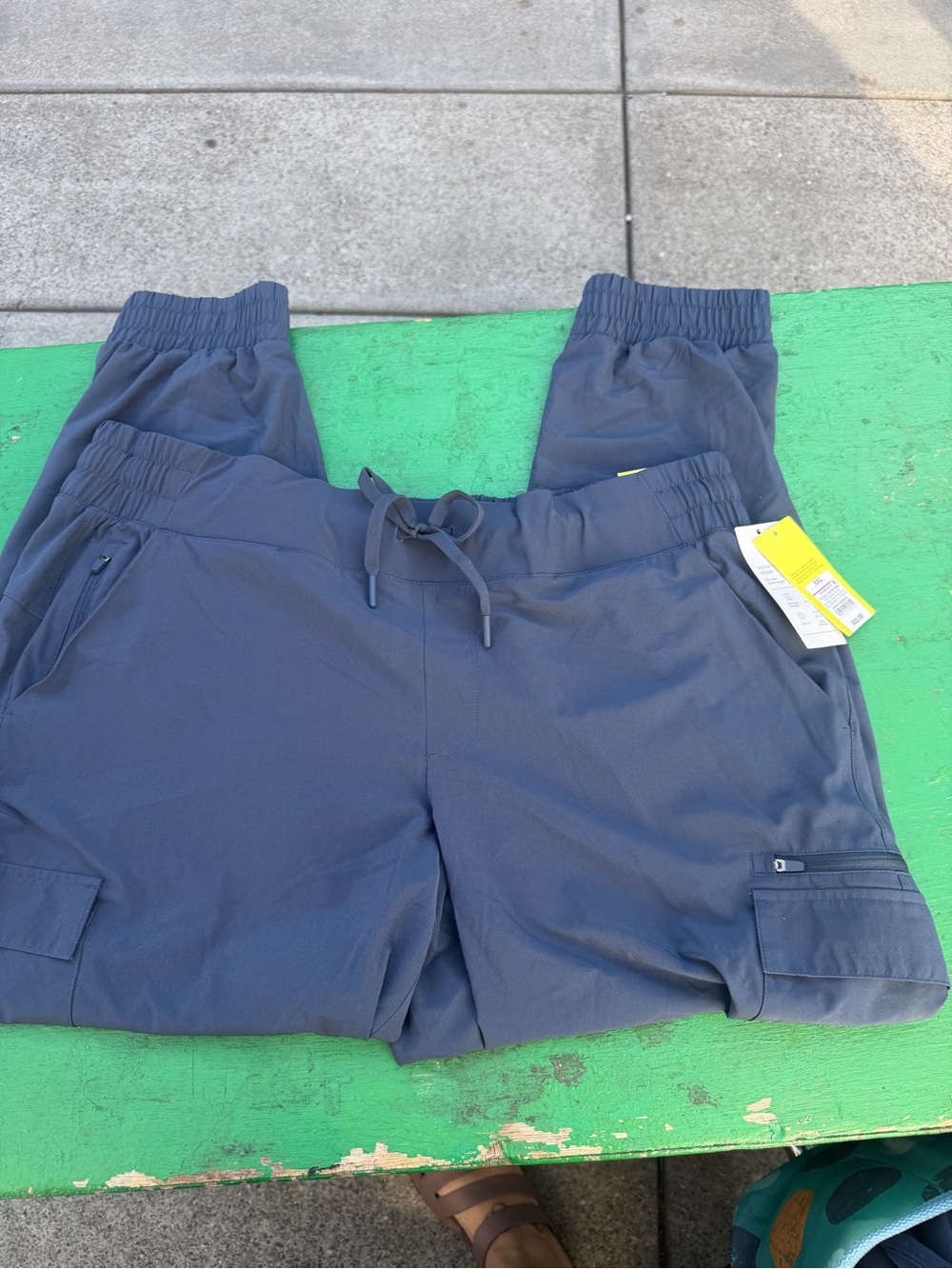 Women’s  Navy Blue Cargo Jogger Pants - Drawstring Waist XXL